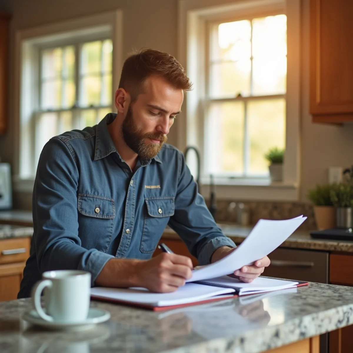North Shore homeowner reading plumbing maintenance guides